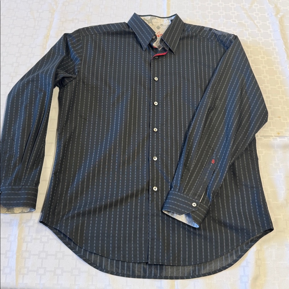 Robert Graham Black Striped Button Down Shirt